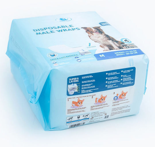 Clean Pets Schimb de scutece pentru câini Mediu 12buc