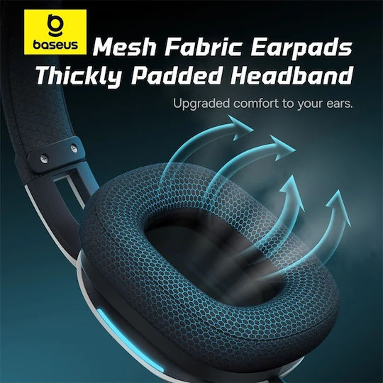Baseus GoPlay 1+ Max Over Ear Gaming Headset με σύνδεση USB Λευκό for PC