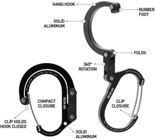 Gear Aid Средна Кука за Поддръжка на Хамак Червена
