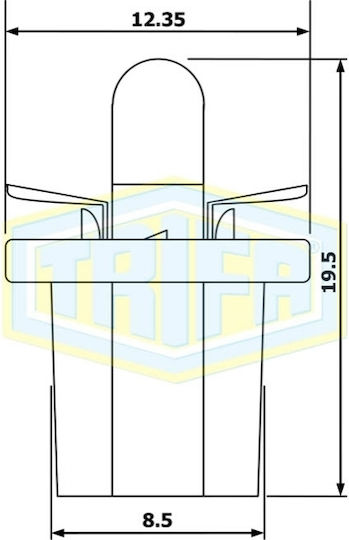 Trifa Λάμπα Αυτοκινήτου T5 LED Λευκό 12V 1τμχ