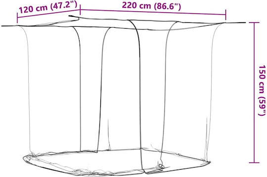 vidaXL Camping Mosquitos Nest White 220x120x150cm