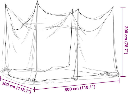 vidaXL Camping Mosquitos Nest White 300x300x200cm