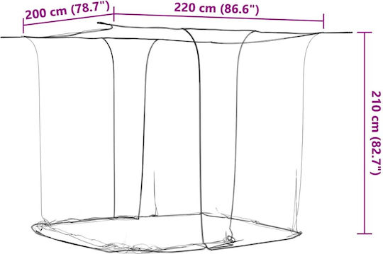 vidaXL Κουνουπιέρα για Camping Κρεμαστή Λευκή 220x200x210εκ.