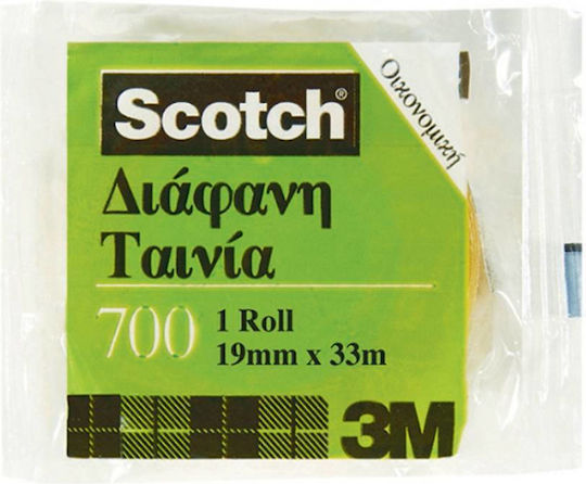 3M Klebeband Scotch Transparent 700 19mm x 33m 1Stück Transparent