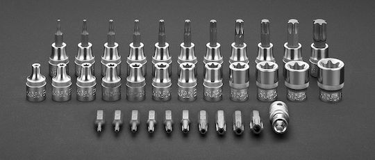 Torx Bits 3/8" Set 34 Pieces