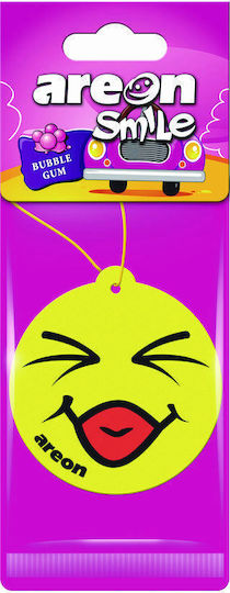 Areon Car Air Freshener Tab Pendand Smile Dry Bubble Gum