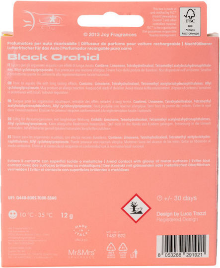 Mr & Mrs Fragrance Αρωματικό Αεραγωγού Αυτοκινήτου Niki Black Orchid 7ml