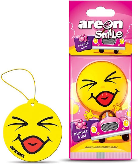 Areon Car Air Freshener Tab Pendand Smile Dry Bubble Gum