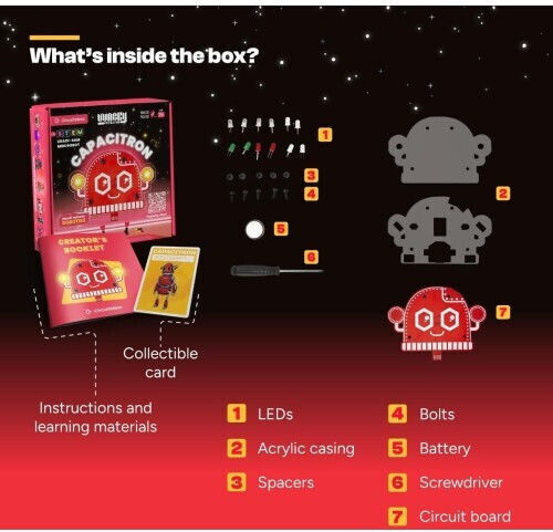 CircuitMess Diy Mini Robots Capacitron STEM Εκπαιδευτικό Παιχνίδι Ρομποτικής για 7+ Ετών