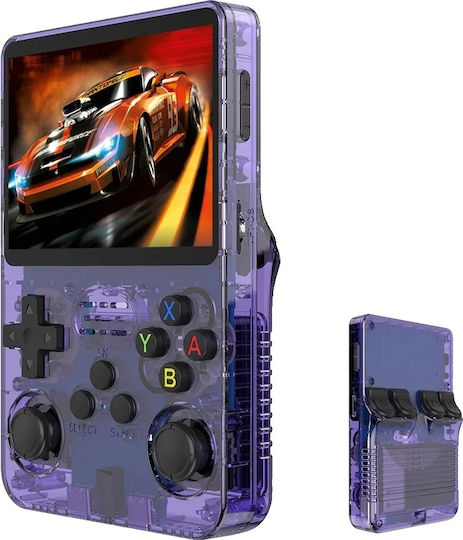R36s Retro Handheld Game Console 3.5 Inch Ips Screen 95000 Games Purple 512g 95000 Games
