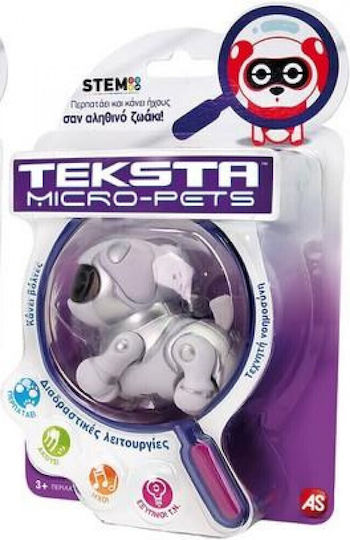 Silverlit Teksta Micro Pets Ηλεκτρονικό Ρομποτικό Παιχνίδι για 3+ ετών White/Silver Puppy