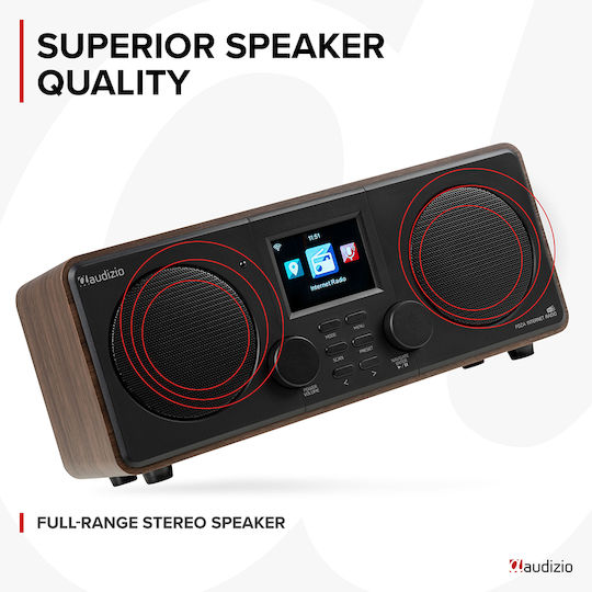 Audizio Foza Επιτραπέζιο Ραδιόφωνο Ρεύματος DAB+ με Bluetooth Wood