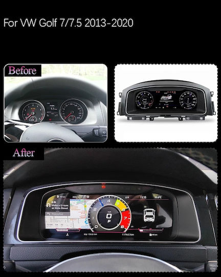 Carmedia Cmddb125vw-2 Digitales Dashboard 12,5 Zoll Vw Golf 7 2013-2020