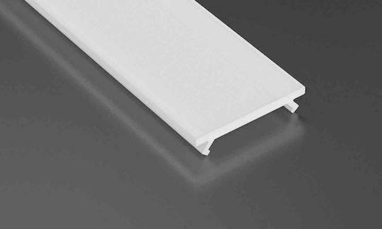 Silver Aluminum Profile Type D 1m + Milky Lens