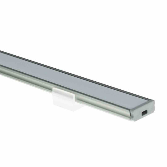 Silver Aluminum Profile Type D 1m + Milky Lens