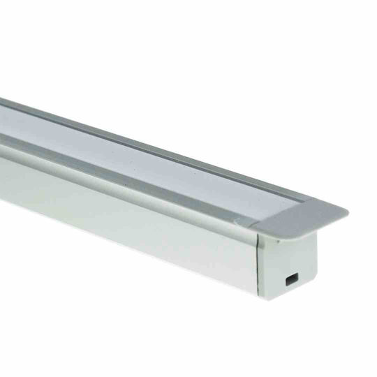 Silver Aluminum Profile Type G 1m + Milky Lens