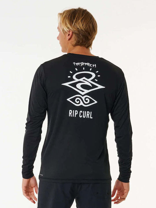 Rip Curl Icons Αντηλιακή Μπλούζα Μαύρη