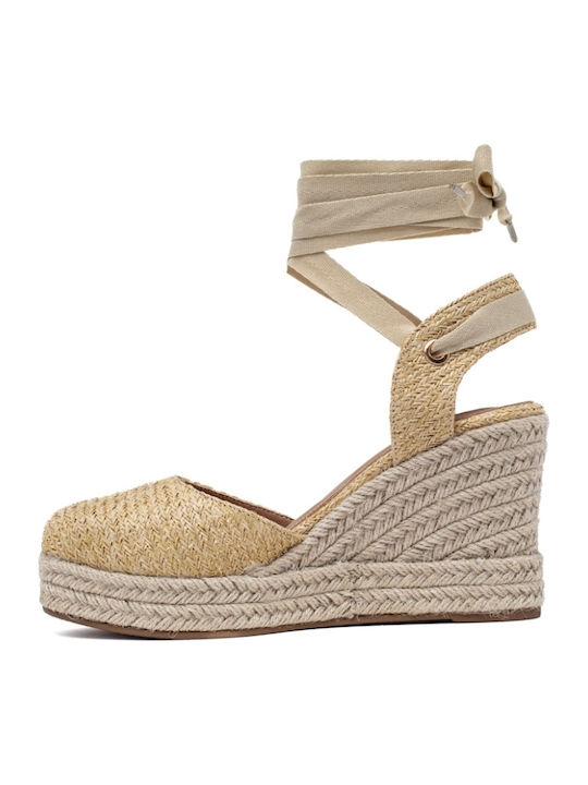 Damenplattformen im Espadrilles-Stil Beige
