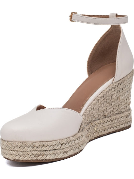 Damenplattformen im Espadrilles-Stil Beige