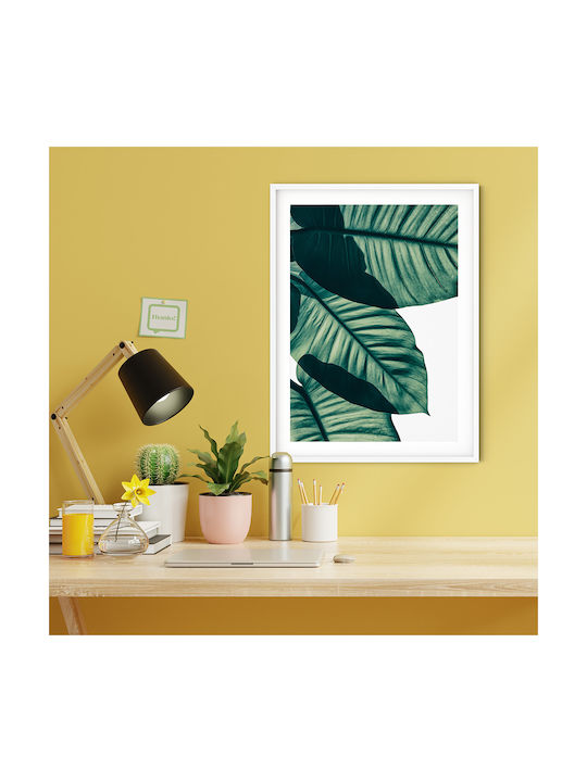Poster Tropical Palm Leaf Pst25157 21cm X 30cm Λευκό Κάδρο Pvc