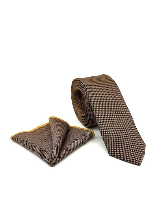 Legend Accessories Set de Cravată pentru Bărbați Tipărit în Culorea Maro