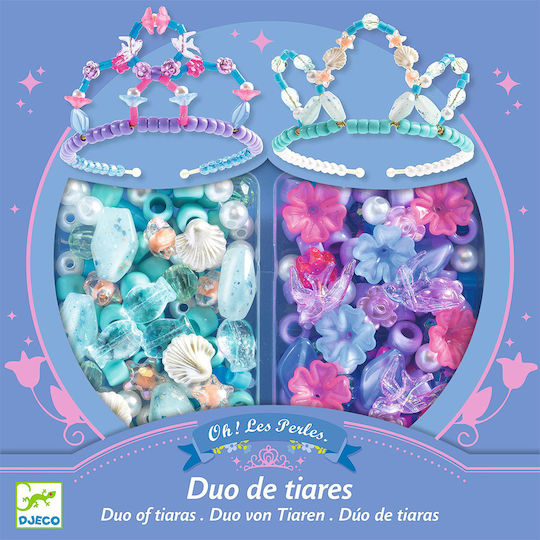Djeco Bastelset: 2 Diademe mit verschiedenen blauen Perlen