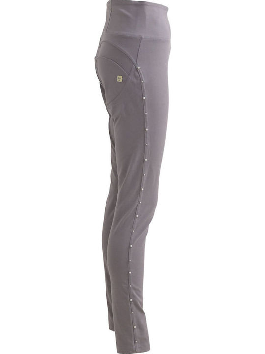 Freddy Women's High-waisted Fabric Trousers Push-up Skinny Fit Gray