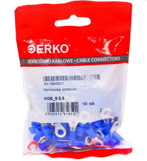 Isolierter Ringkabelschuh Koe 2,5mm M5 100 Stück Erko