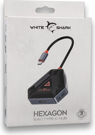 White Shark Hub 6 Θυρών USB 2.0 με σύνδεση USB-A