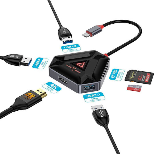 White Shark Hub 6 Θυρών USB 2.0 με σύνδεση USB-A