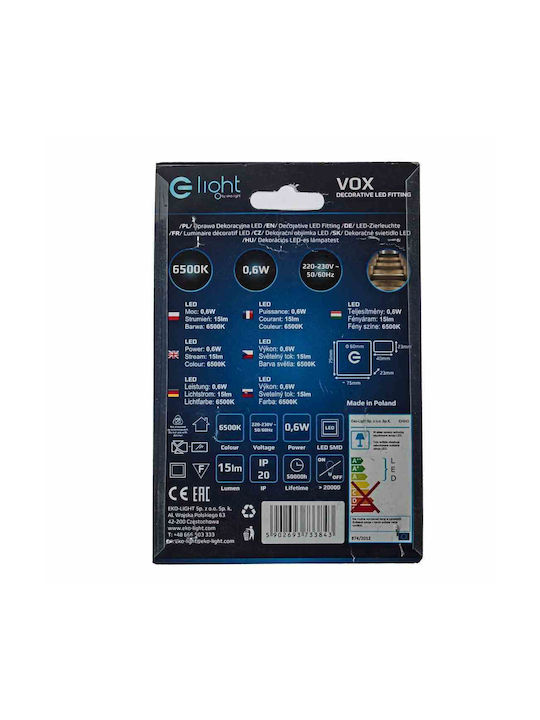Eko Light Φωτιστικό Τοίχου με Ενσωματωμένο LED και Ψυχρό Λευκό Φως
