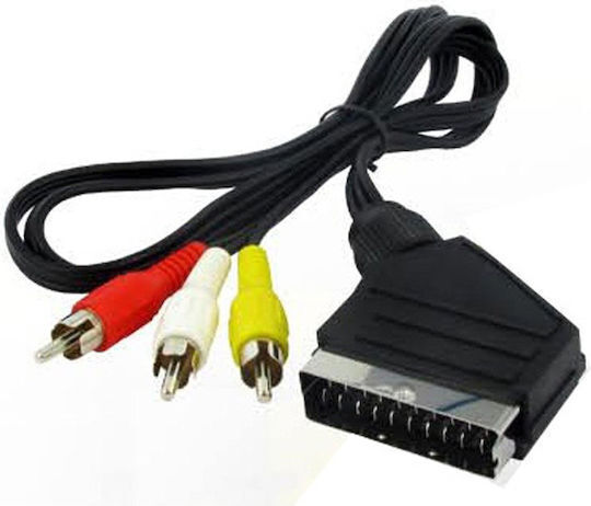Nedis Cable Scart male - Composite male 1.5m Black 3.3.2.35