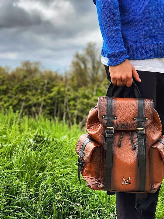 Leder Damentasche Rucksack Braun