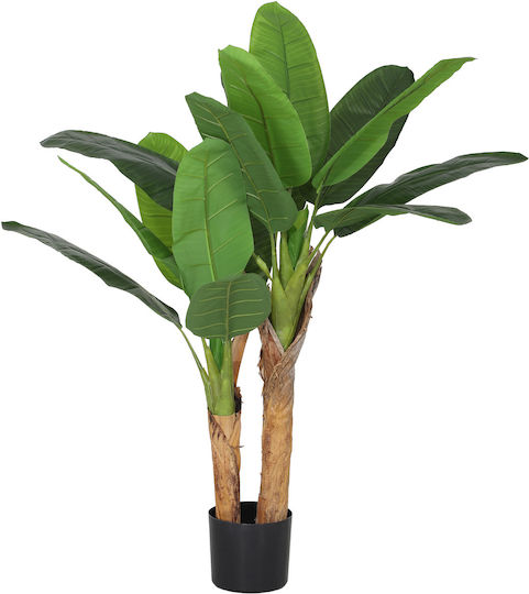Homcom Artificial Banana Plant Height 120 cm Pot Included Indoor Green 830-941v00gn