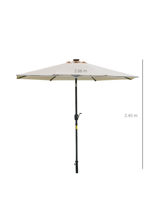Umbrelă Rotundă Din Aluminiu Bej Φ2.66m