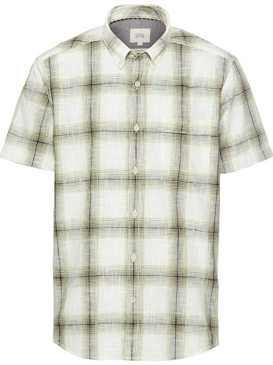 Short-sleeved Cotton Shirt Checked Green