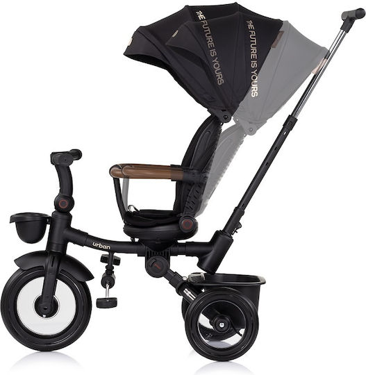 Chipolino Kids Tricycle Bike Urban Foldable Convertible with Parental Handle & Sunshade for 12 Months Blackberry