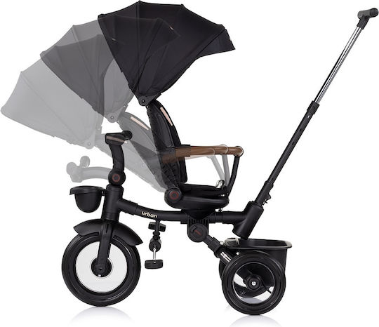 Chipolino Kids Tricycle Bike Urban Foldable Convertible with Parental Handle & Sunshade for 12 Months Blackberry