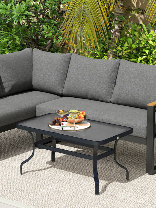 Metal Masa Masa de lounge pentru spații exterioare Negru 95x55x46buc