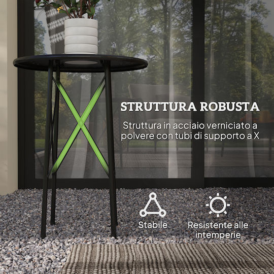 Sitting Room Outdoor Metal Table Black 40x40x50cm