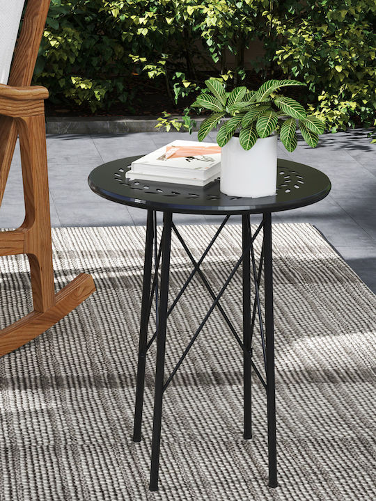 Sitting Room Outdoor Metal Table Black 40x40x50cm