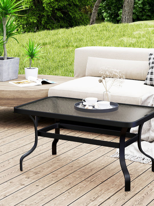 Metal Masa Masa de lounge pentru spații exterioare Negru 95x55x46buc