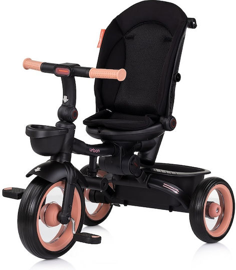 Chipolino Kids Tricycle Urban Foldable Convertible with Parental Handle and Sunshade for 12 Months Pink Marshmallow