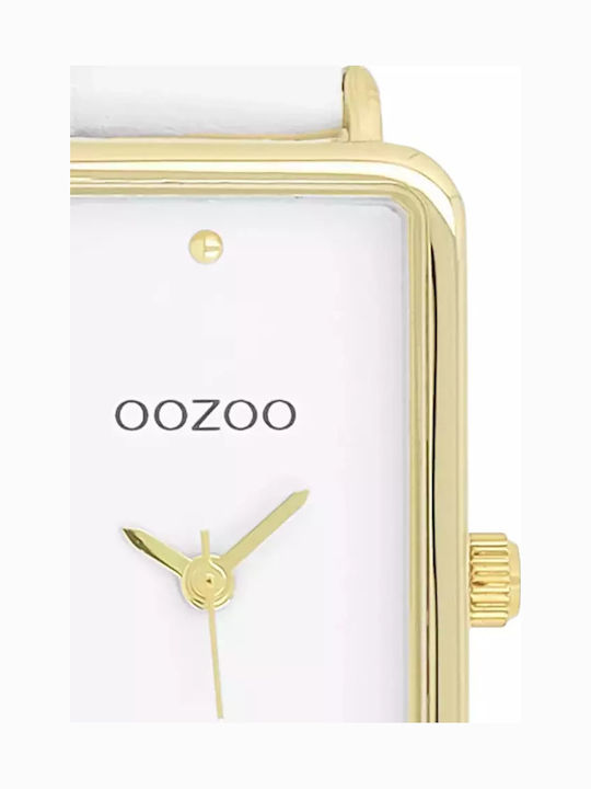 Oozoo Timepieces Women's Watch with White Leather Strap