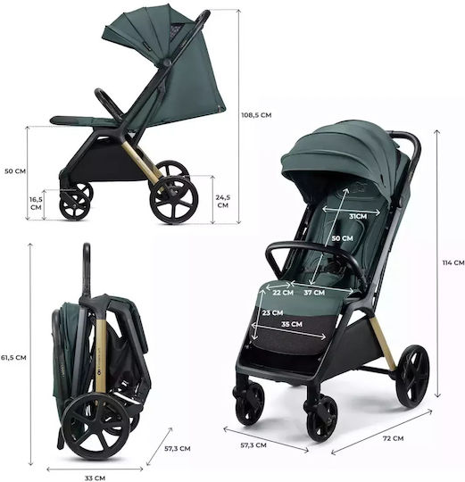Kinderkraft Loom Cărucior pentru Bebeluși Potrivit pentru Nou-născut Verde jad 9kg