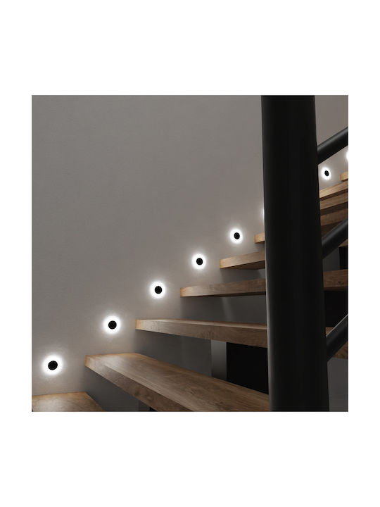 Eko Light Χωνευτό Σποτ με Ενσωματωμένο LED και Φυσικό Λευκό Φως Μαύρο 1τμχ
