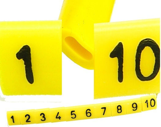 Wire Marker Oz-0 1-10 Yellow 100 Pieces