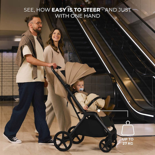 Kinderkraft Loom Baby Stroller Suitable for Newborn Linen Beige 9kg