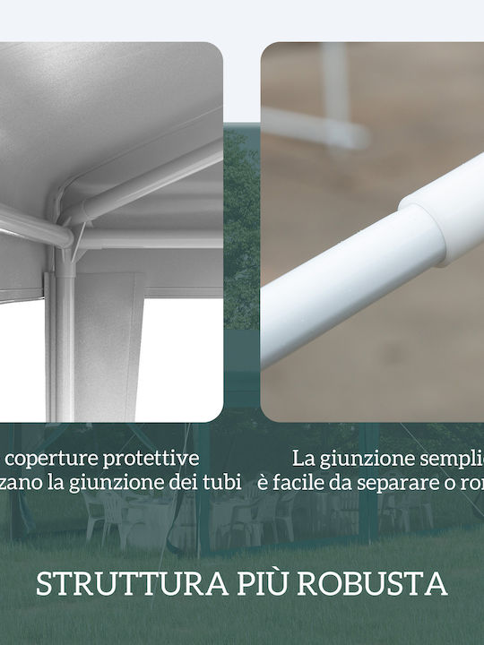 Outsunny Faltbarer Pavillon Garten Weiß 3x3m