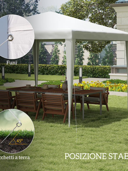 Outsunny Faltbarer Pavillon Garten Weiß 3x3m